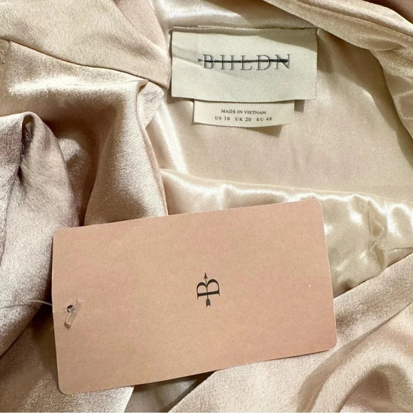 NWT BHLDN Espen Satin Maxi Dress in Oyster Wedding Cocktail Formal MOB 16 - Picture 11 of 12